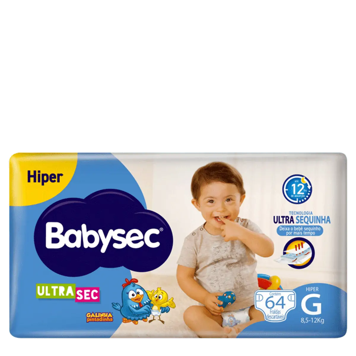Fralda Babysec Ultrasec Galinha Pintadinha G 64 Unidades