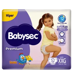Fralda Babysec Premium Galinha Pintadinha XXG 52 Unidades