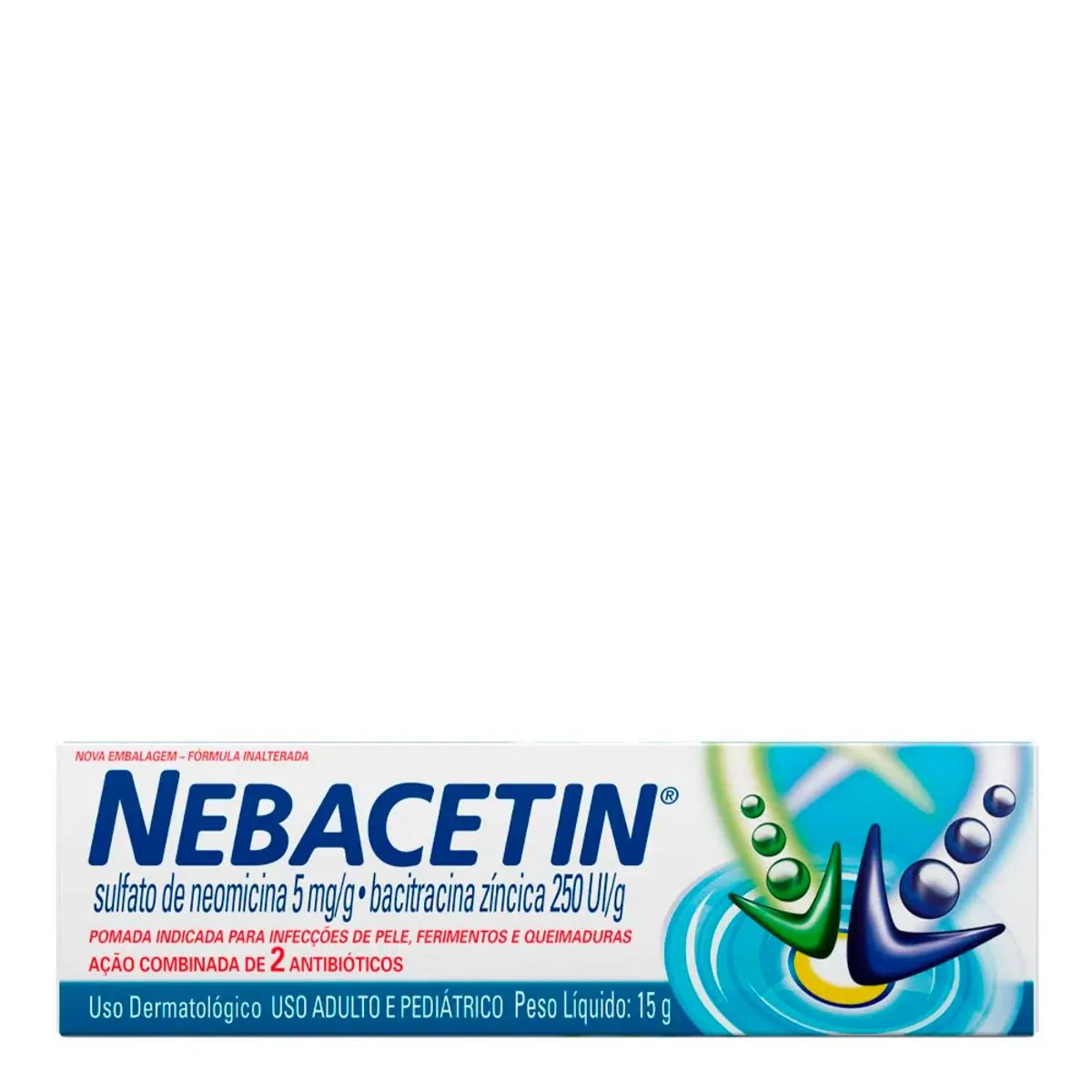 Antibióticos Nebacetin 5mg/g + 250UI/g 15g