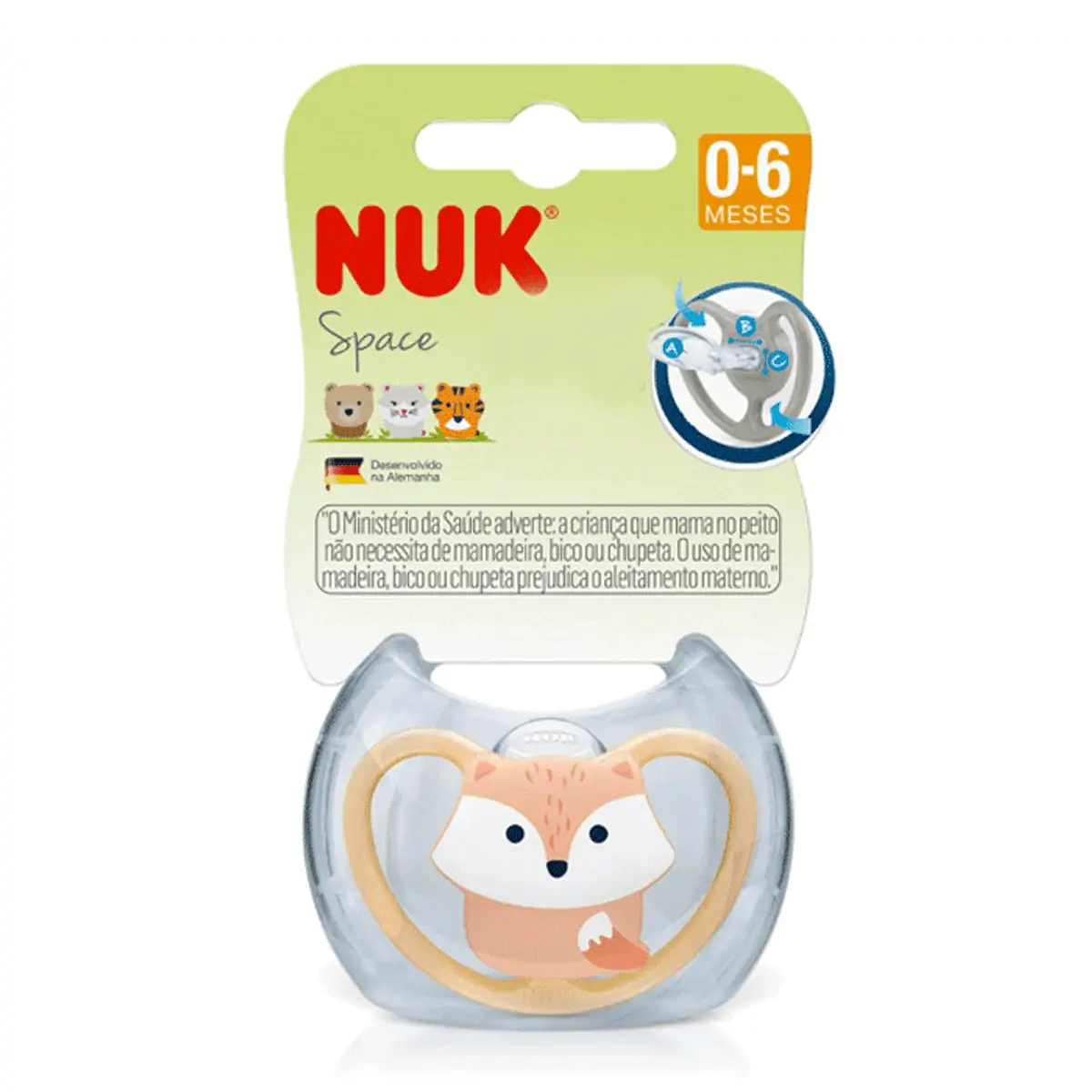 Chupeta Space Ursinho Rosa Menina 0 a 6 meses S1 - NUK