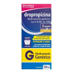 Antitussígeno Dropropizina 3mg/ml Genérico Biosintética 120ml