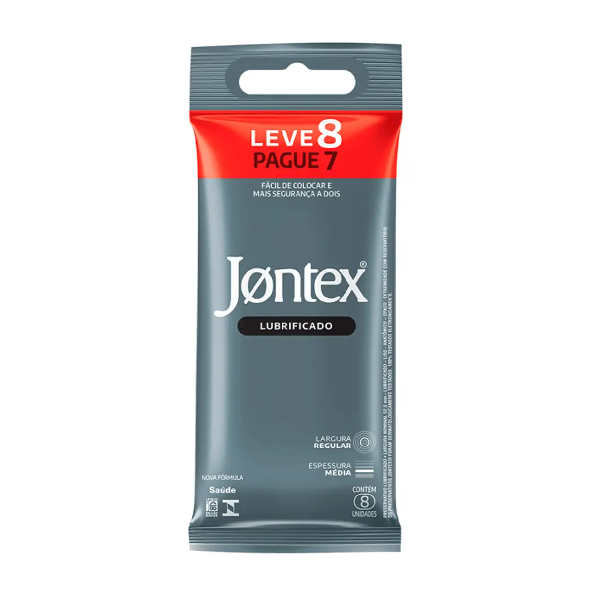 Preservativo Camisinha Jontex Lubrificado 8 Unidades