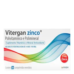 Vitergan Zinco Marjan 30 Comprimidos Revestidos