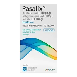 Fitoterápico Pasalix 100mg + 30mg + 100mg 30 Comprimidos
