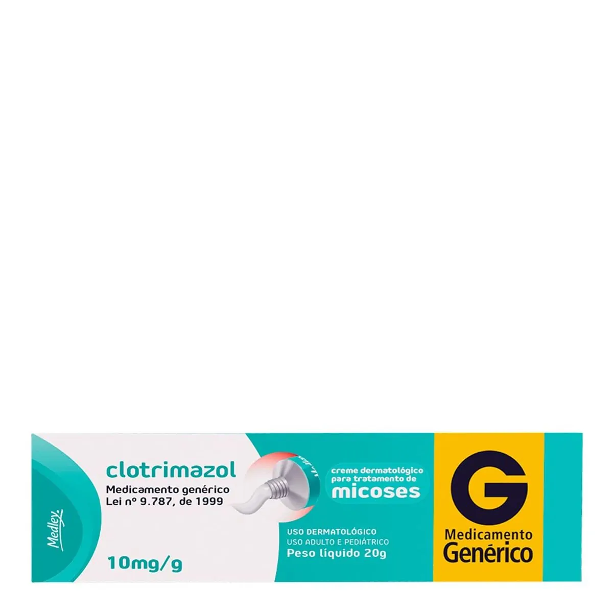 Antifúngico e Antimicótico Clotrimazol 10mg/g Genérico Medley 20g