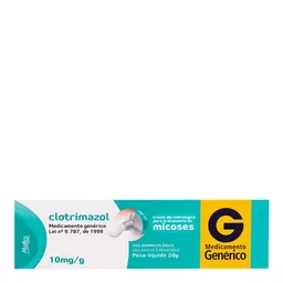 Antifúngico e Antimicótico Clotrimazol 10mg/g Genérico Medley 20g