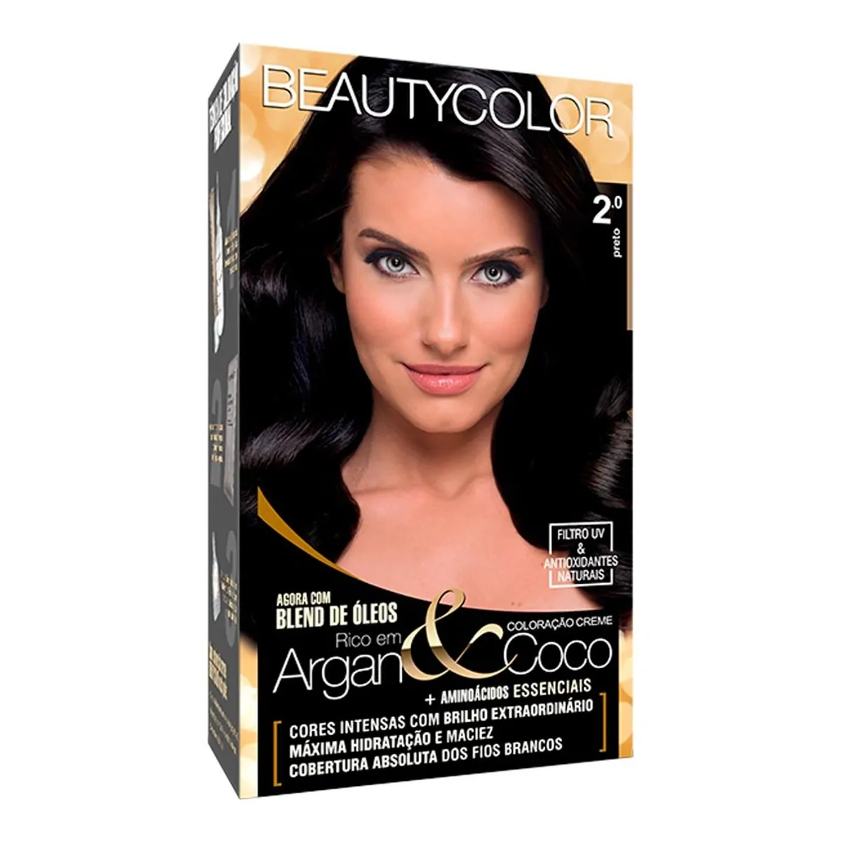 Coloração Permanente Beauty Color Argan&Coco Preto 2.0
