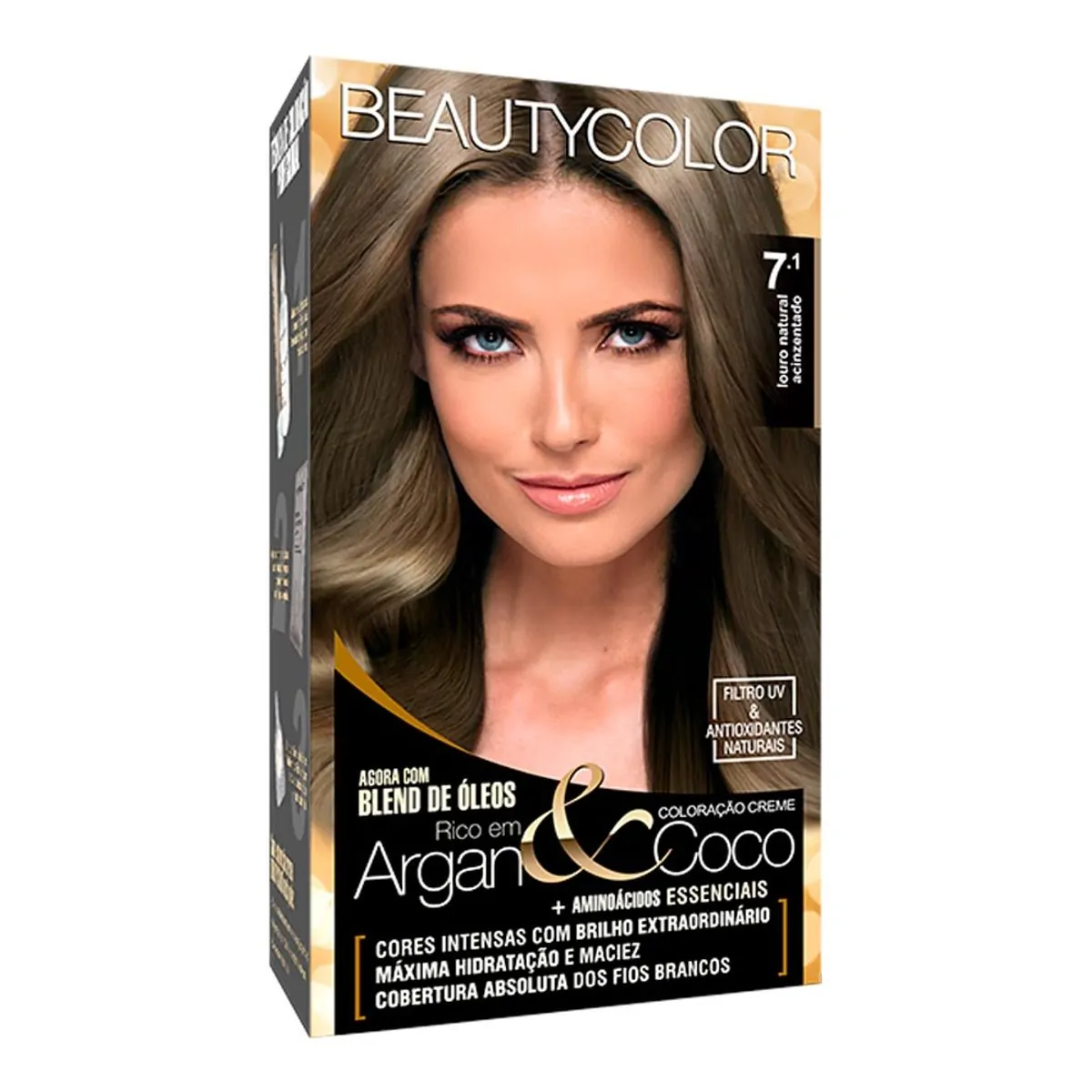 Coloração Permanente Beauty Color Argan&Coco Louro Natural 7.1