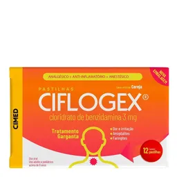 Analgésico, Anestésico e Anti-Inflamatório Ciflogex 3mg 12 Pastilhas Cereja