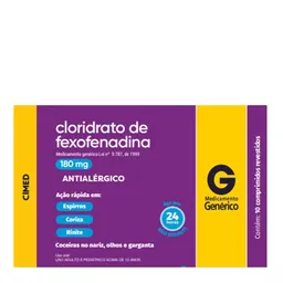 Antialérgico Cloridrato de Fexofenadina 180mg Genérico Cimed 10 Comprimidos Revestidos
