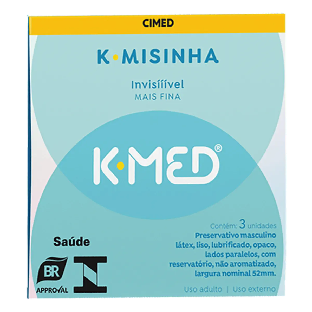 Preservativo K-Med K-Misinha Invisível 3 Unidades