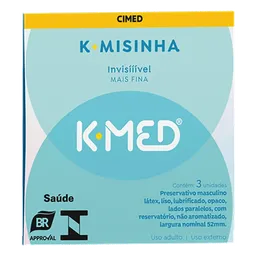 Preservativo K-Med K-Misinha Invisível 3 Unidades