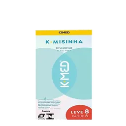 Preservativo Masculino K-Med K-Misinha Lubrificado Invisível Mais Fina 8 Unidades