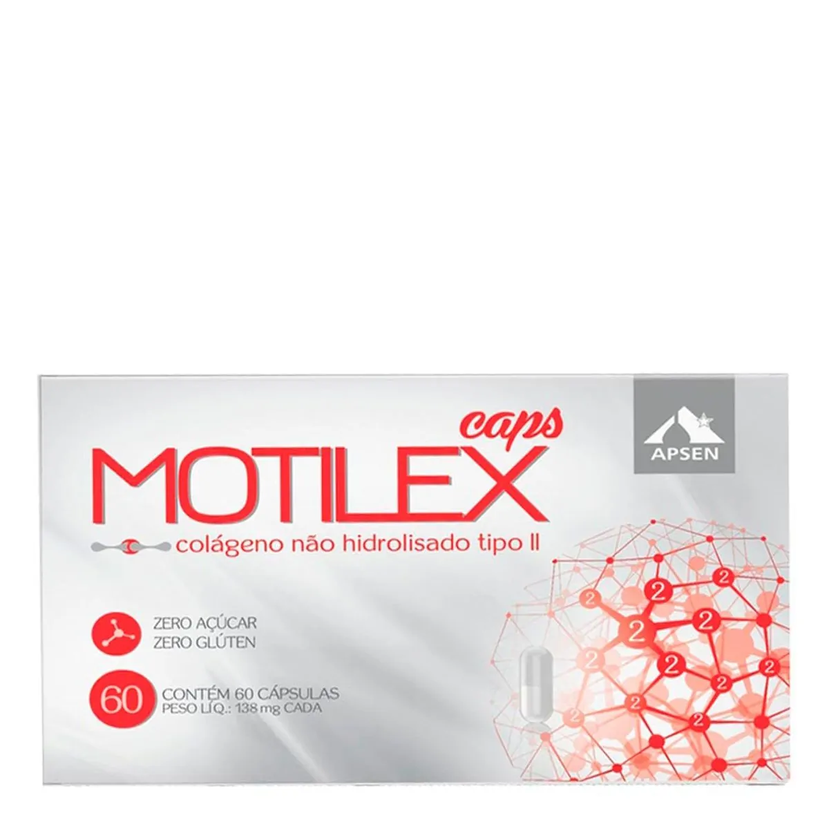 Colágeno Não Hidrolisado Para Articulação Motilex 60 Cápsulas