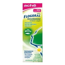 Anestésico, Anti-inflamatório e Analgésico Flogoral 1,5mg/ml 30ml Menta
