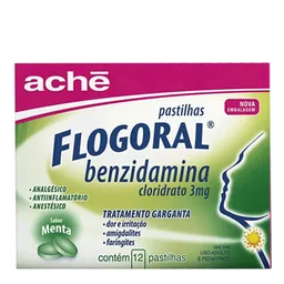 Anestésico, Anti-inflamatório e Analgésico Flogoral 3mg 12 Pastilhas Menta