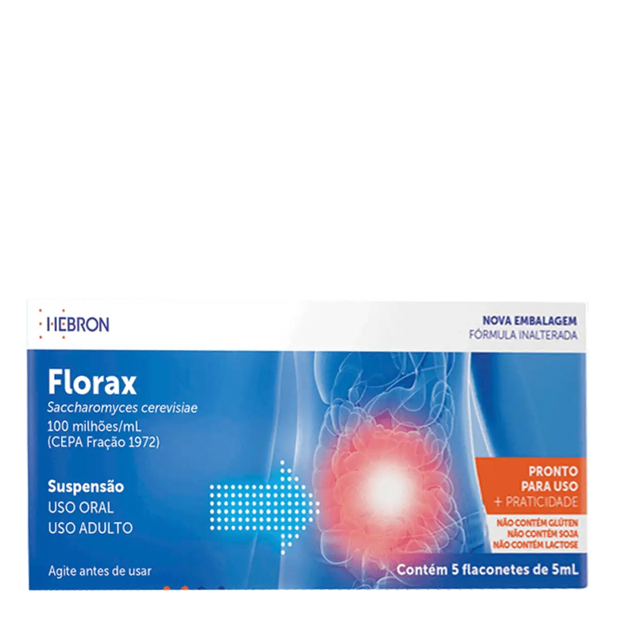 Antidiarreico Florax 100 milhões/ml 5 Flaconetes