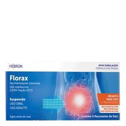 Antidiarreico Florax 100 milhões/ml 5 Flaconetes
