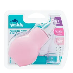 Aspirador Nasal Lolly Kinddy 2 em 1 Rosa 1 Unidade