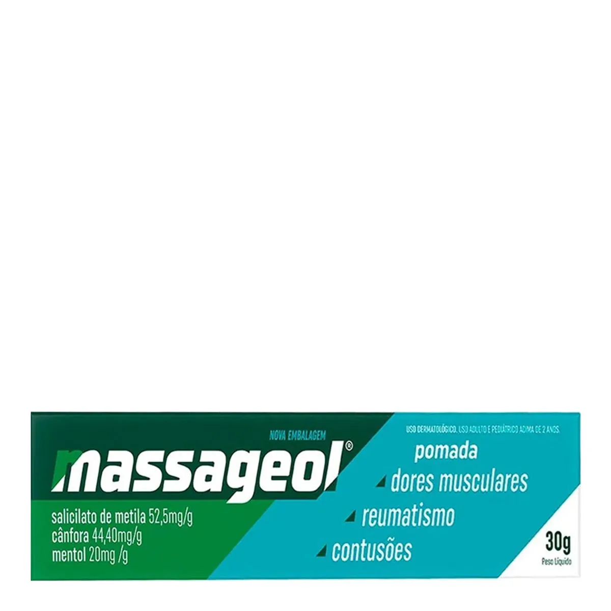 Analgésico e Antirreumático Massageol 52,50mg/g + 44,40mg/g + 20mg/g 30g