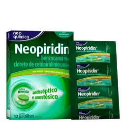 Antisséptico e Anestésico Neopiridin 1,466mg + 10mg 12 Pastilhas