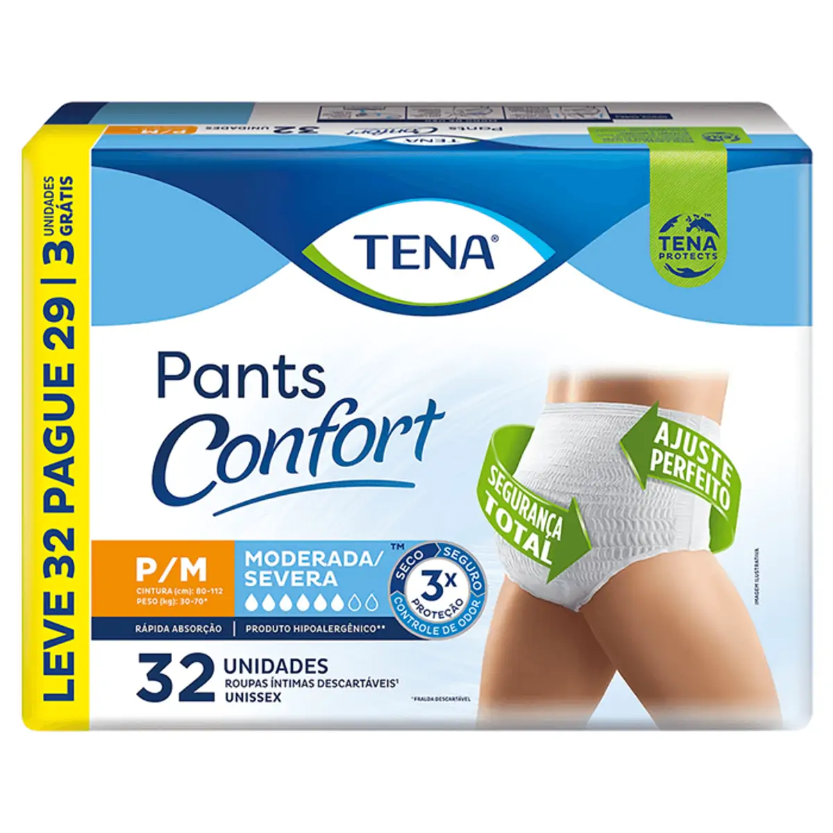 Roupa Íntima Tena Pants Confort P/M 32 Unidades