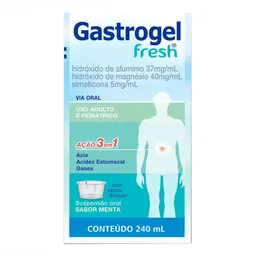 Antiácido e Antigases Gastrogel Fresh 37mg/ml + 40mg/ml + 5mg/ml 240ml