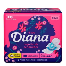 Absorvente Diana Suave com Abas 8 Unidades