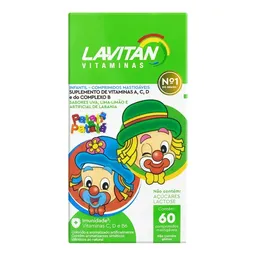 Suplemento Vitamínico Infantil LAVITAN Patati Patatá Sabor Uva, Lima-Limão e Laranja com 60 Comprimi