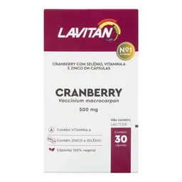 Suplemento Vitamínico Lavitan Cranberry 30 Cápsulas