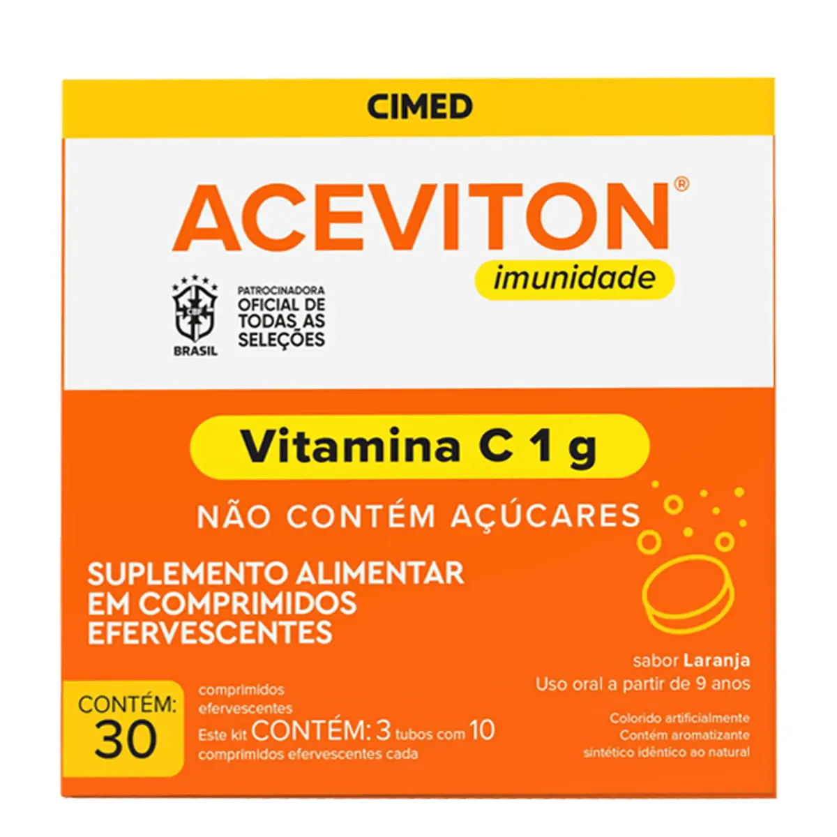 Vitamina C ACEVITON Imunidade 30 Comprimidos Efervescentes