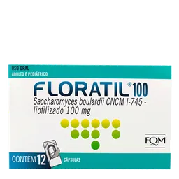 Probiótico Floratil 100mg FQM 12 Cápsulas