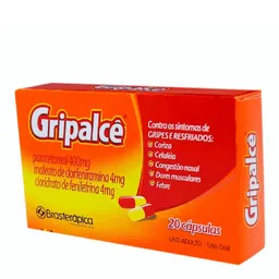 Antigripal Gripalcê 400mg + 4mg + 4mg 20 Cápsulas Gelatinosas Duras