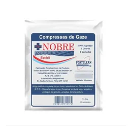 Gaze Esteril Nobre 13 Fios C/ 10 Unidades -5 Dobras 8 Camadas - Fortclean Gaze