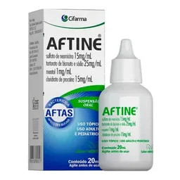 Antisséptico Aftine 15mg/ml + 25mg/ml + 1mg/ml + 15mg/ml 20ml
