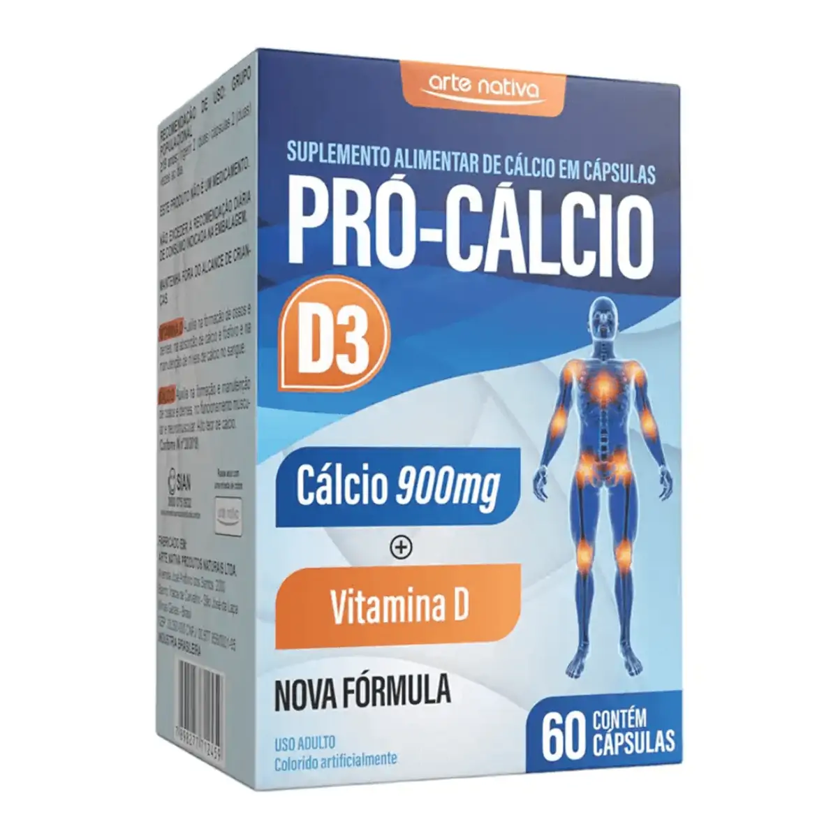 Pró-Cálcio + D3 C/60 Cápsulas 900mg - Arte Nativa