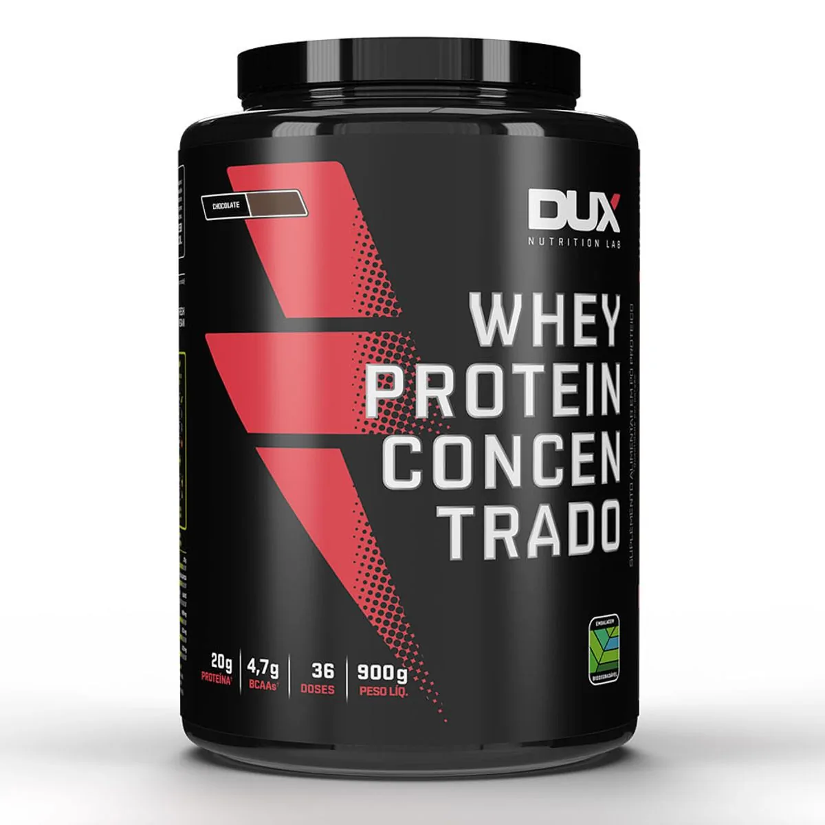 Whey Protein Concentrado Pote 900G Dux Nutrition Sabor Morango - 900G