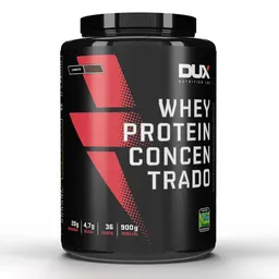 Whey Protein Concentrado Pote 900G Dux Nutrition Sabor Morango - 900G