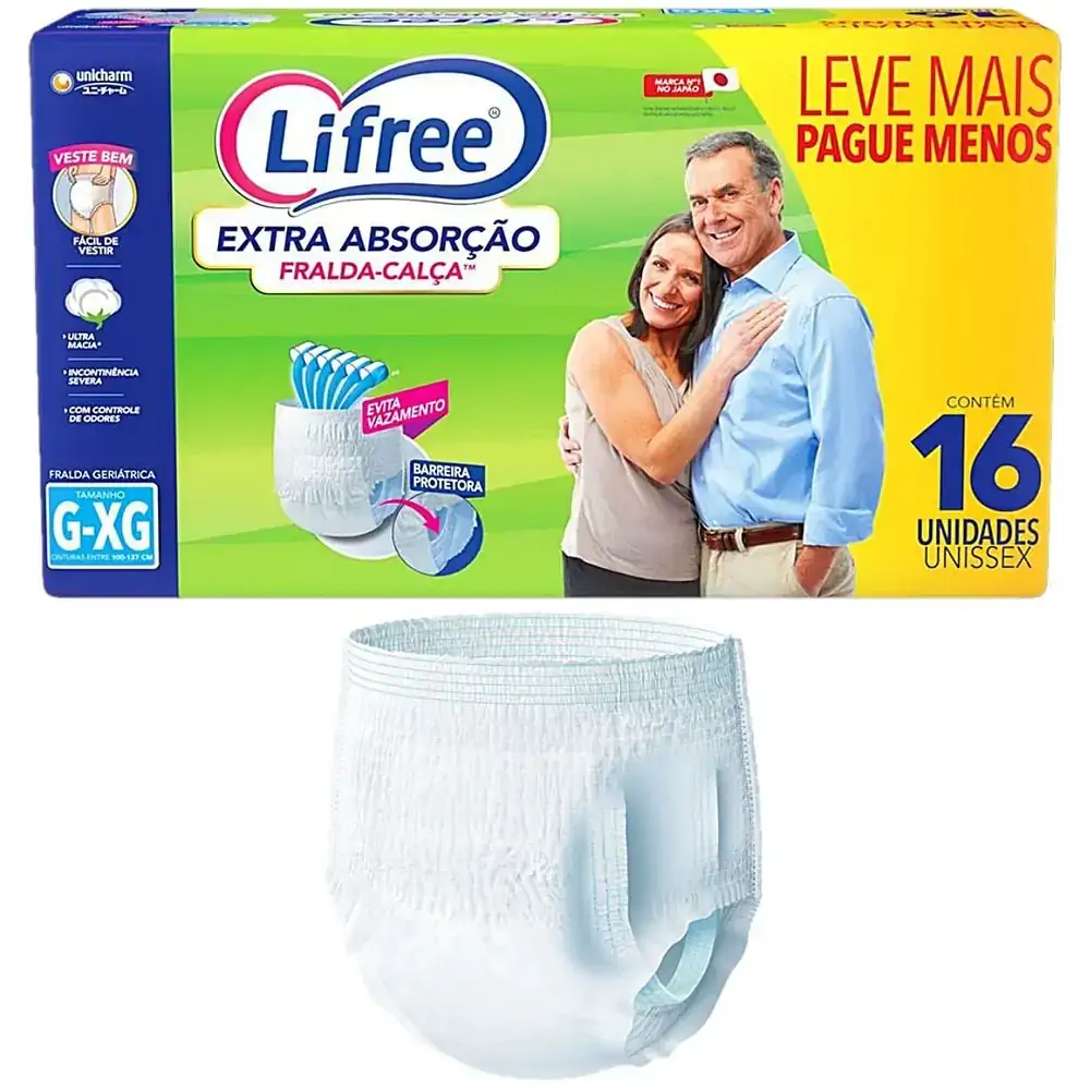 Fralda-Calça Extra Absorção Lifree - Tamanho G/XG - 16 unidades - Fralda-Calça Extra Absorção Lifree