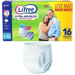 Fralda-Calça Extra Absorção Lifree - Tamanho G/XG - 16 unidades - Fralda-Calça Extra Absorção Lifree