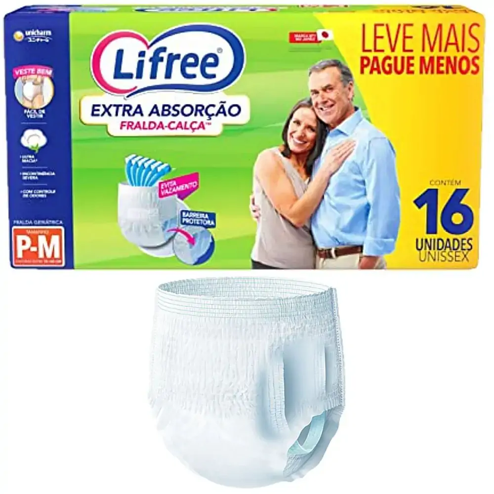 Fralda-Calça Extra Absorção Lifree - Tam P/M - 16 unidades