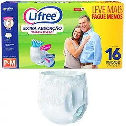 Fralda-Calça Extra Absorção Lifree - Tam P/M - 16 unidades