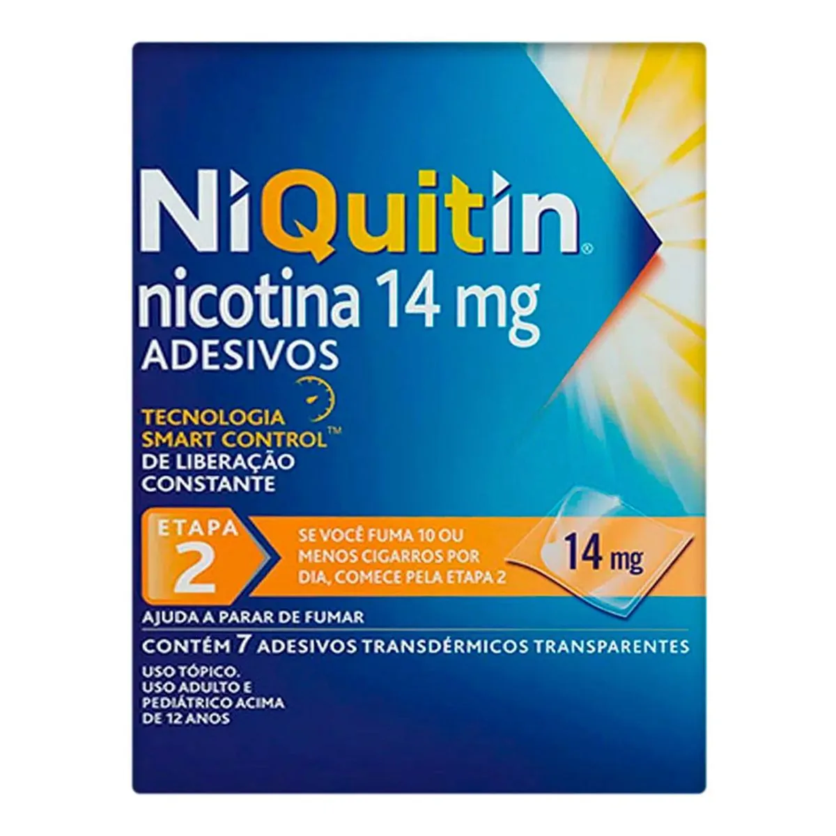 Para Parar De Fumar NiQuitin 14mg 7 Adesivos Transparentes