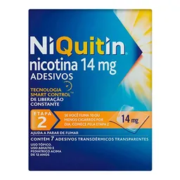 Para Parar De Fumar NiQuitin 14mg 7 Adesivos Transparentes