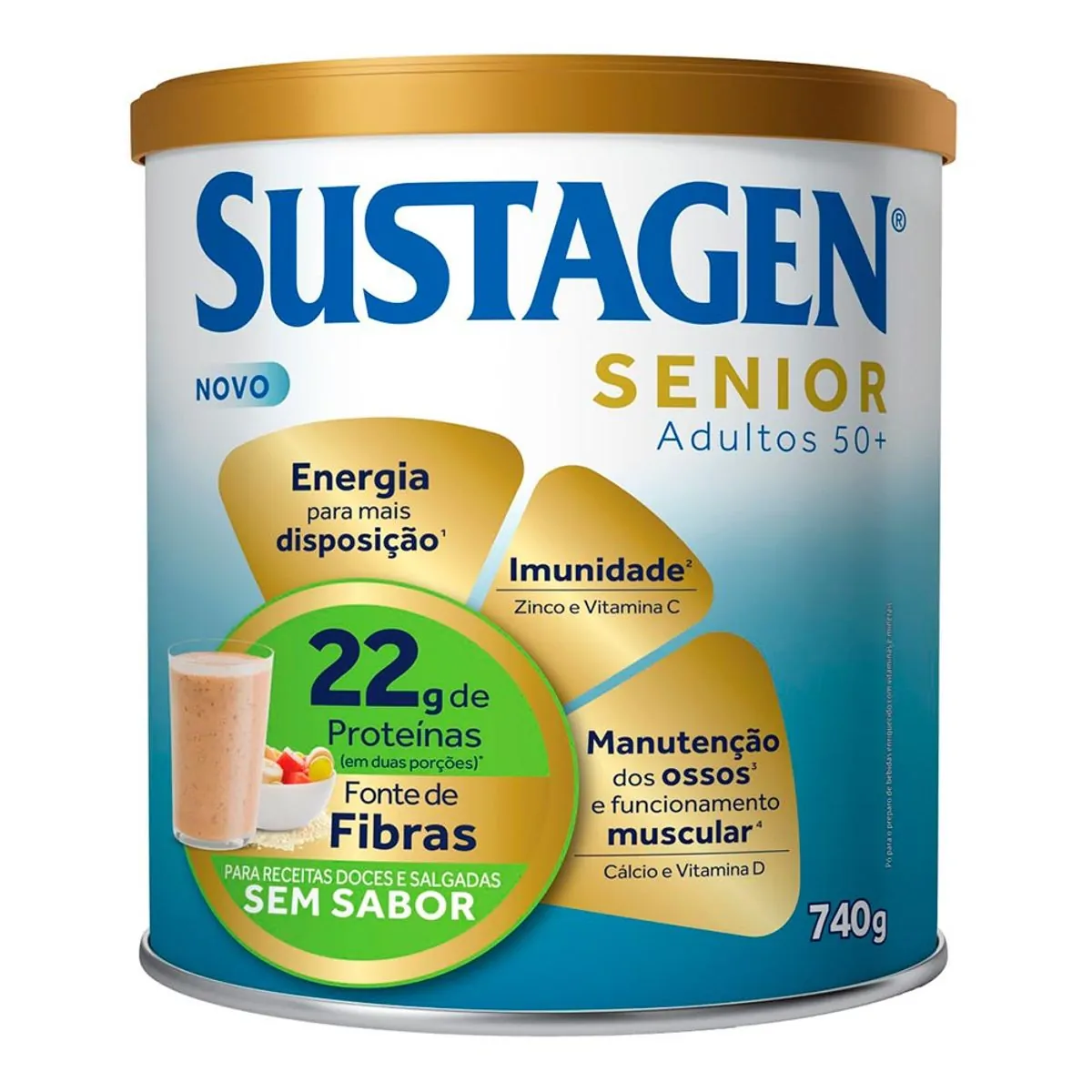 Complemento Alimentar Sustagen Senior Adultos 50+ Sem Sabor 740g