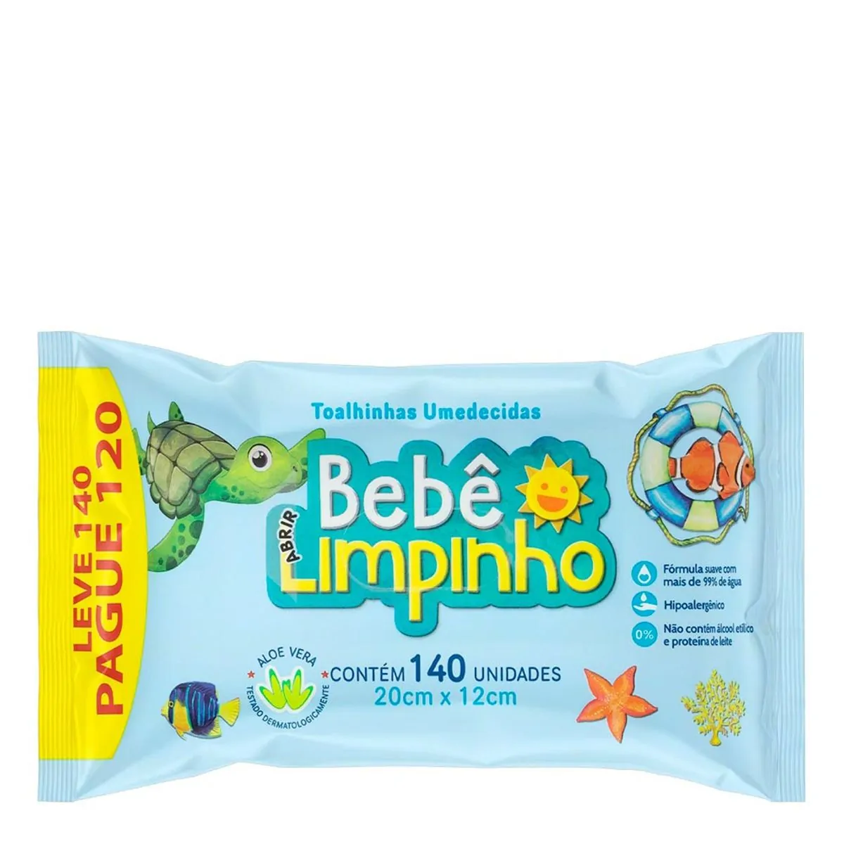 Lenço Umedecido Bebê Limpinho 140 Unidades
