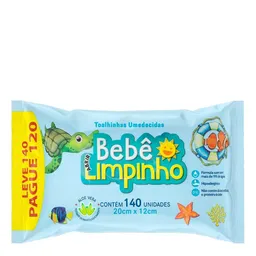 Lenço Umedecido Bebê Limpinho 140 Unidades