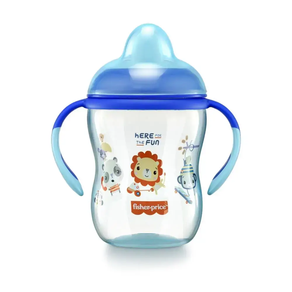 Copo de Treinamento com Bico Semi-Rígido First Moments Twinkle 270ml Azul Fisher Price - BB1014