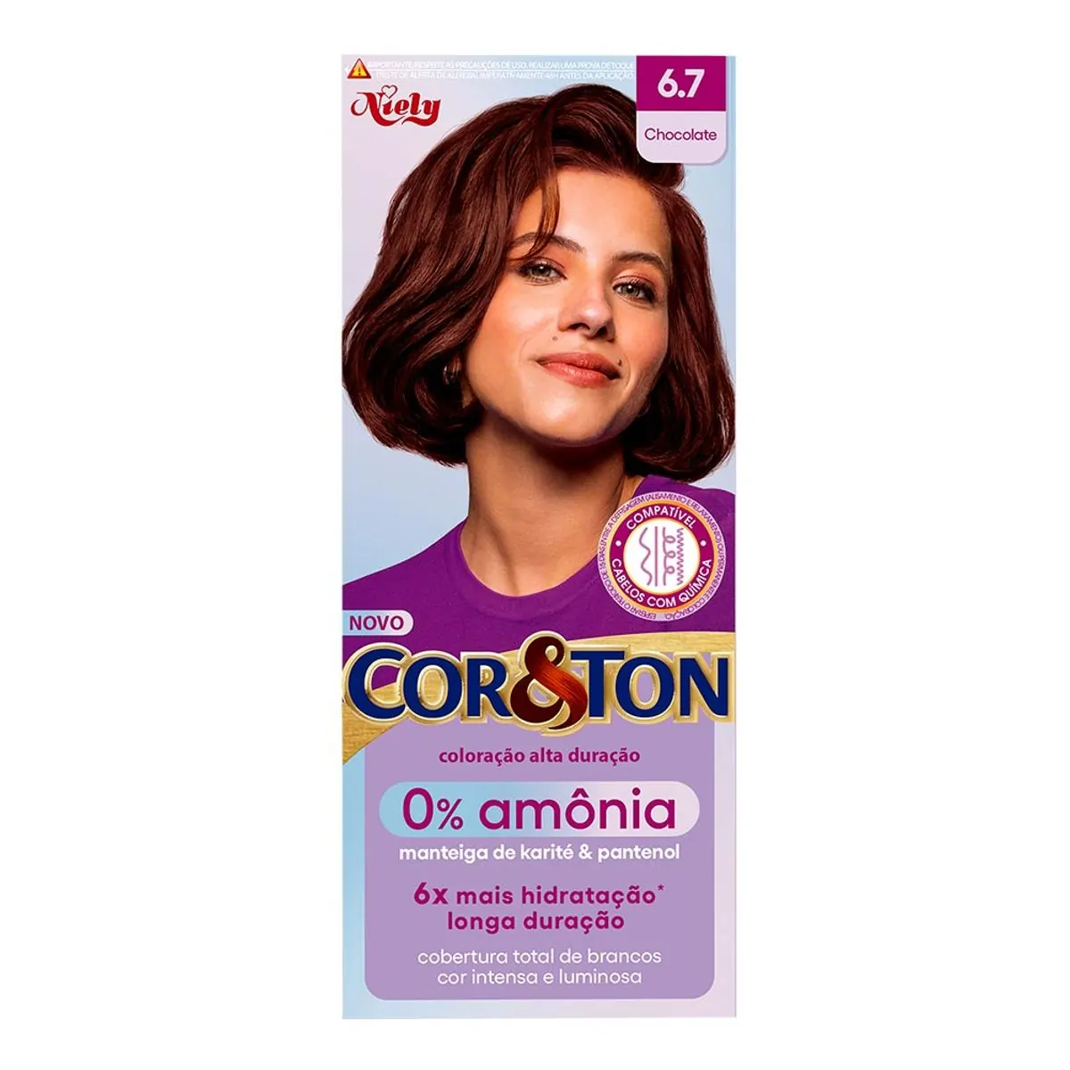 Tinta de Cabelo Niely Cor&Ton Creme 6.7 Chocolate Niely 0% Amônia