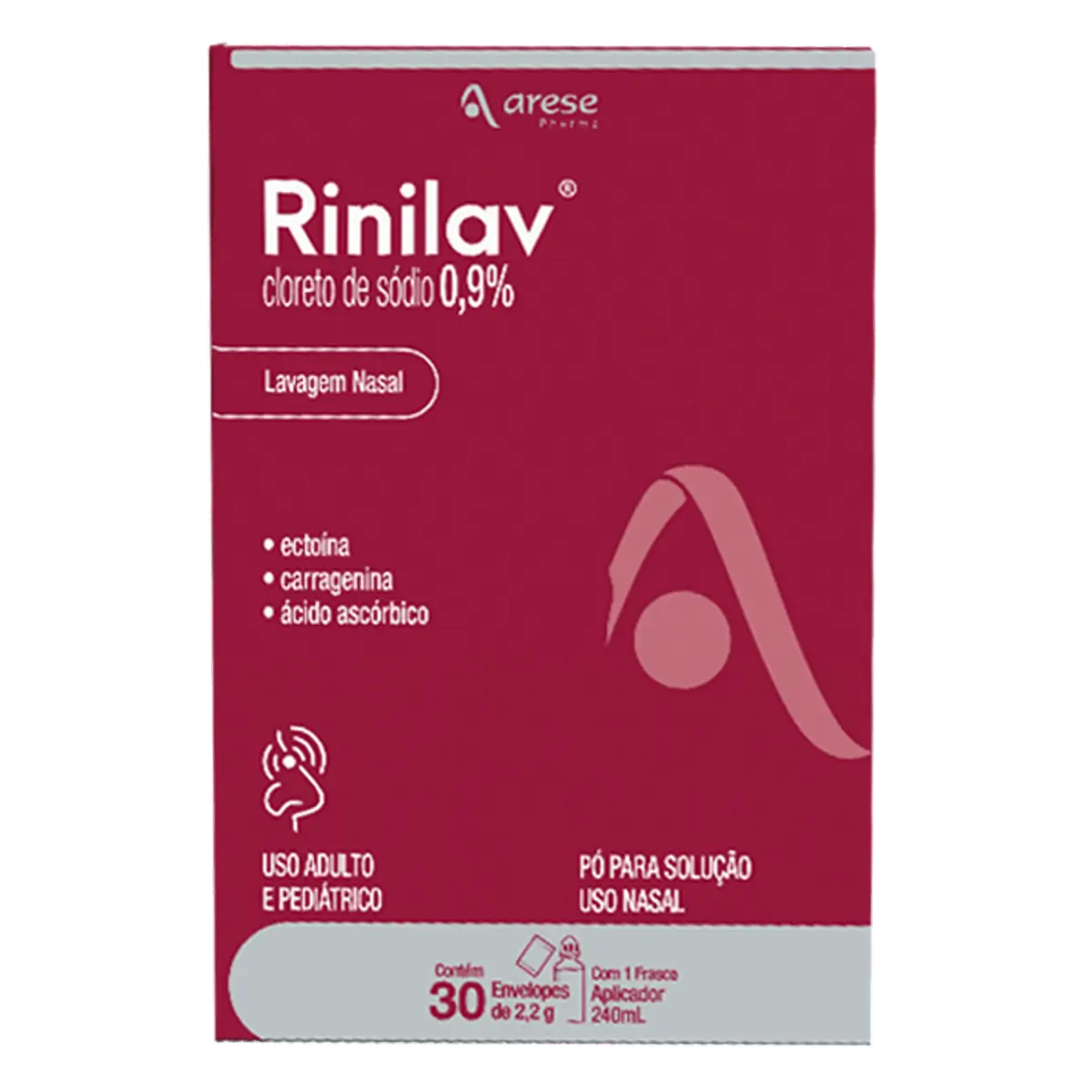 Lavagem Nasal Rinilav 30 Envelopes de 2,2g + 1 Aplicador de 240ml